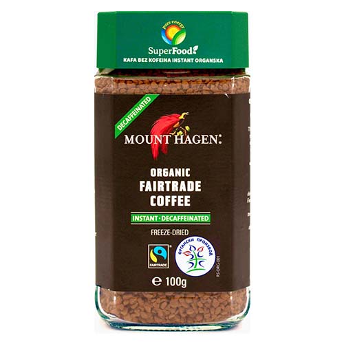 Instant kafa bez kofeina 100g Mount Hagen (organska) Superfood