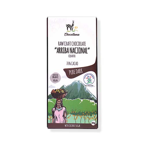 Crna čokolada, 76% kakao delova 40g (organsko) Chocollama